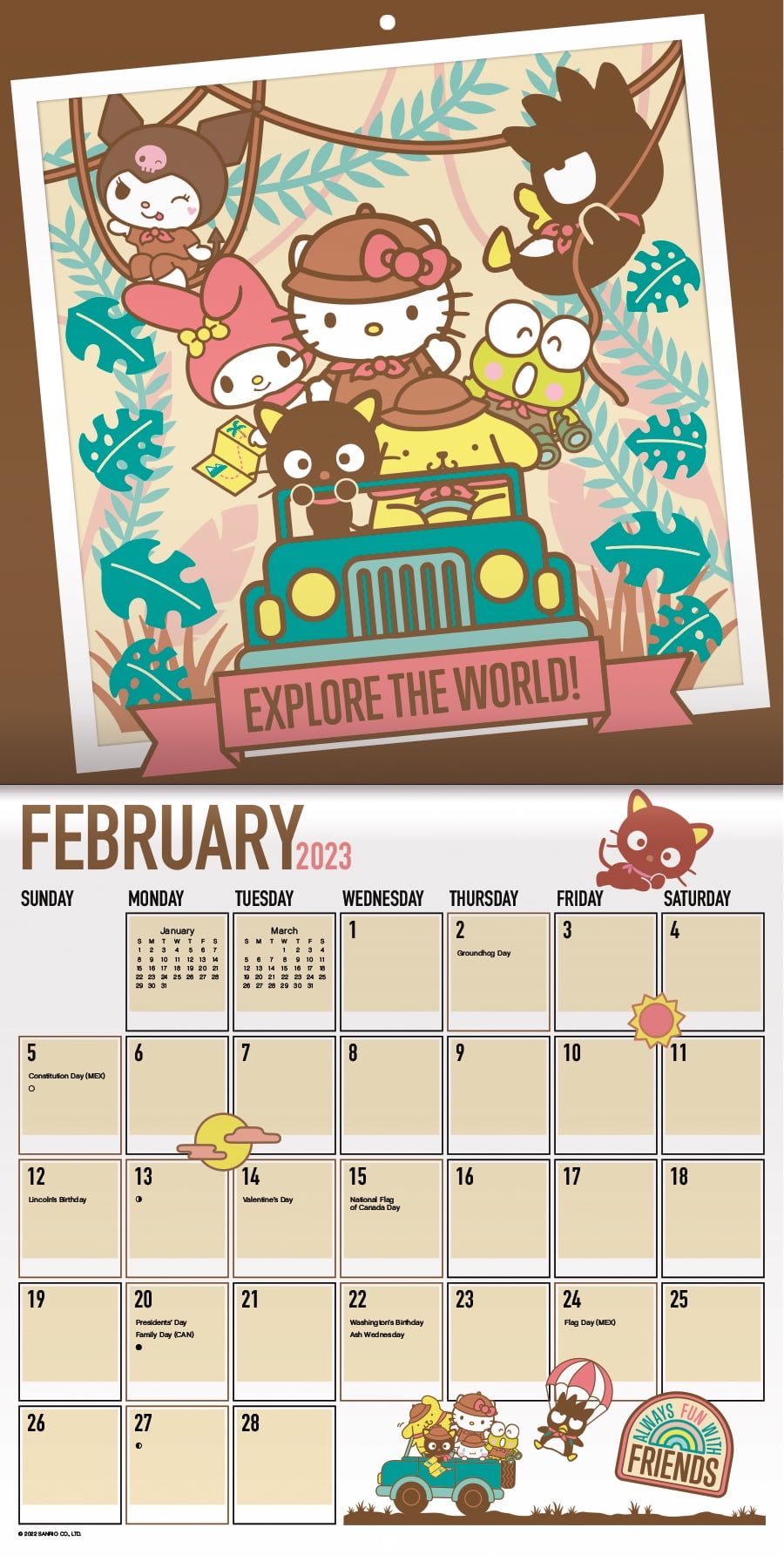 Trends International 2023 Hello Kitty Mini Wall Calendar - Walmart.com