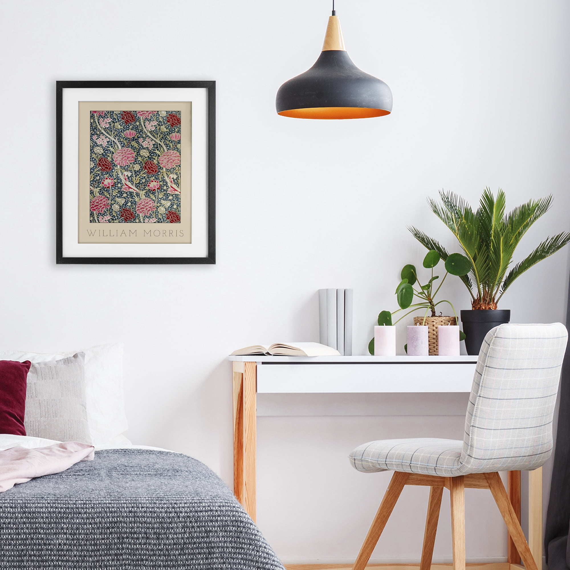 Stupell Industries Ornate Intertwined Flower Classic Black Framed Print Under Glass, design by Lil' Rue