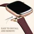 thumbnail image 4 of Slim Leather Band Compatible with Apple Watch Bands for Women 40mm 38mm 41mm 42mm 44mm 45mm 46mm, Top Grain Genuine Leather Strap Thin Wristband for iWatch Series 11 10 SE 9 8 7 6 5 4 3 2 1, 4 of 16
