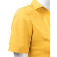 thumbnail image 5 of DOUBLJU Women's Slim Fit Plain Classic Short Sleeve Button Down Collar Shirt Blouse, 5 of 5