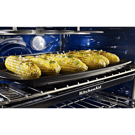 KitchenAid - 6.7 Cu. Ft. Self-Cleaning Freestanding Double Oven Dual Fuel Convection Range - Stainless Steel