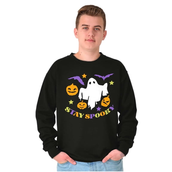 Halloween Stay Spooky Ghost Pumpkins Sweatshirt for Men or Women Brisco Brands S