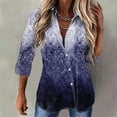 thumbnail image 2 of Fesfesfes Tops for Women O-Neck Solid Three Quarter Sleeve Tops Blouse T-shirt, 2 of 8