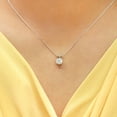 thumbnail image 3 of JeenMata 2 Carat Round Cut Moissanite Brilliant Pendant Necklace - 18K White Gold Plating Over Silver, 3 of 6