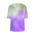 thumbnail image 4 of Hvot&aat Women's Fashion Tie Dye Gradient Printing Tees V-Neck Casual Short Sleeve Loose Tops Trending T Shirts, 4 of 4