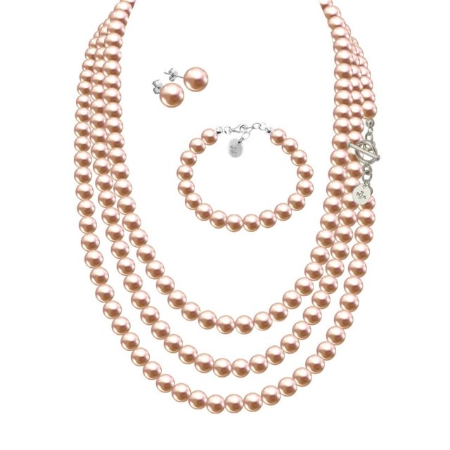 Set Collar Triple Aretes Pulsera Zvezda Plata 0.925 Mujer dorado Unitalla