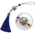 thumbnail image 3 of Cloisonne Caller Locket Keyring Jewelry Hollow Flower Pendant Rope Keychain Blue Keychain Jewelry Ornament, 3 of 7