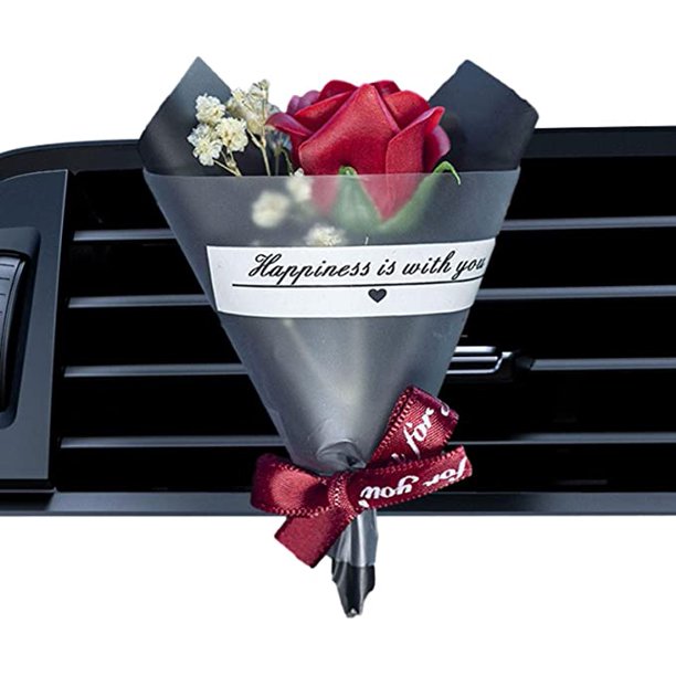 Clip de ventilación para ambientador de coche con ramo de flores, flor seca de Gypsophila, salida de aire acondicionado para coche, clip de aire acondicionado para automóvil, clip de aromaterapia gen JAMW Sencillez