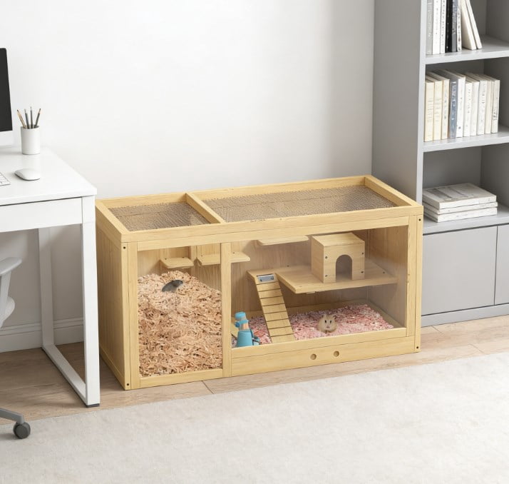 Hamster Cage, Extra Large Wooden Hamster Cage