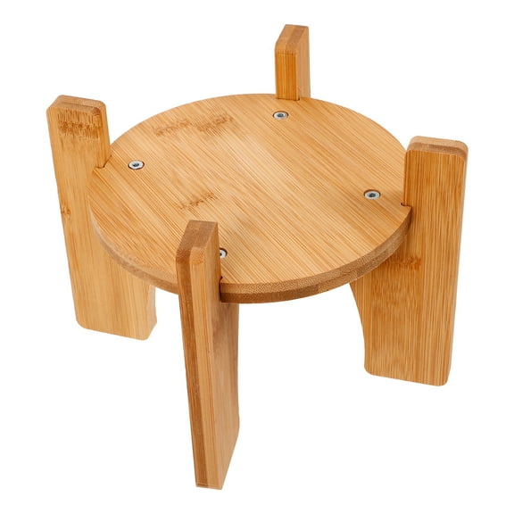 NIAIZEK Bamboo Water Dispenser Holder Round Display Stand for Crafts and Vases