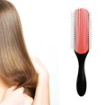 thumbnail image 3 of 2 Pack 9 Row Nylon Hair Brushes for Curly Hair, Detangling, Separate, Shape and Define Curls, 3 of 4