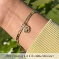 thumbnail image 2 of Gold Initial Bracelet for Women Mens Dainty Couples 14K Gold Plated Letter Bracelets for Women Non Tarnish Filled Gold Charm Bracelet Trendy, 2 of 7