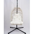 thumbnail image 2 of Modern Outdoor Wicker Egg Hanging Chair with Stand in Plush Cushion 350 lbs Capacity for Patio Relaxation, 2 of 8