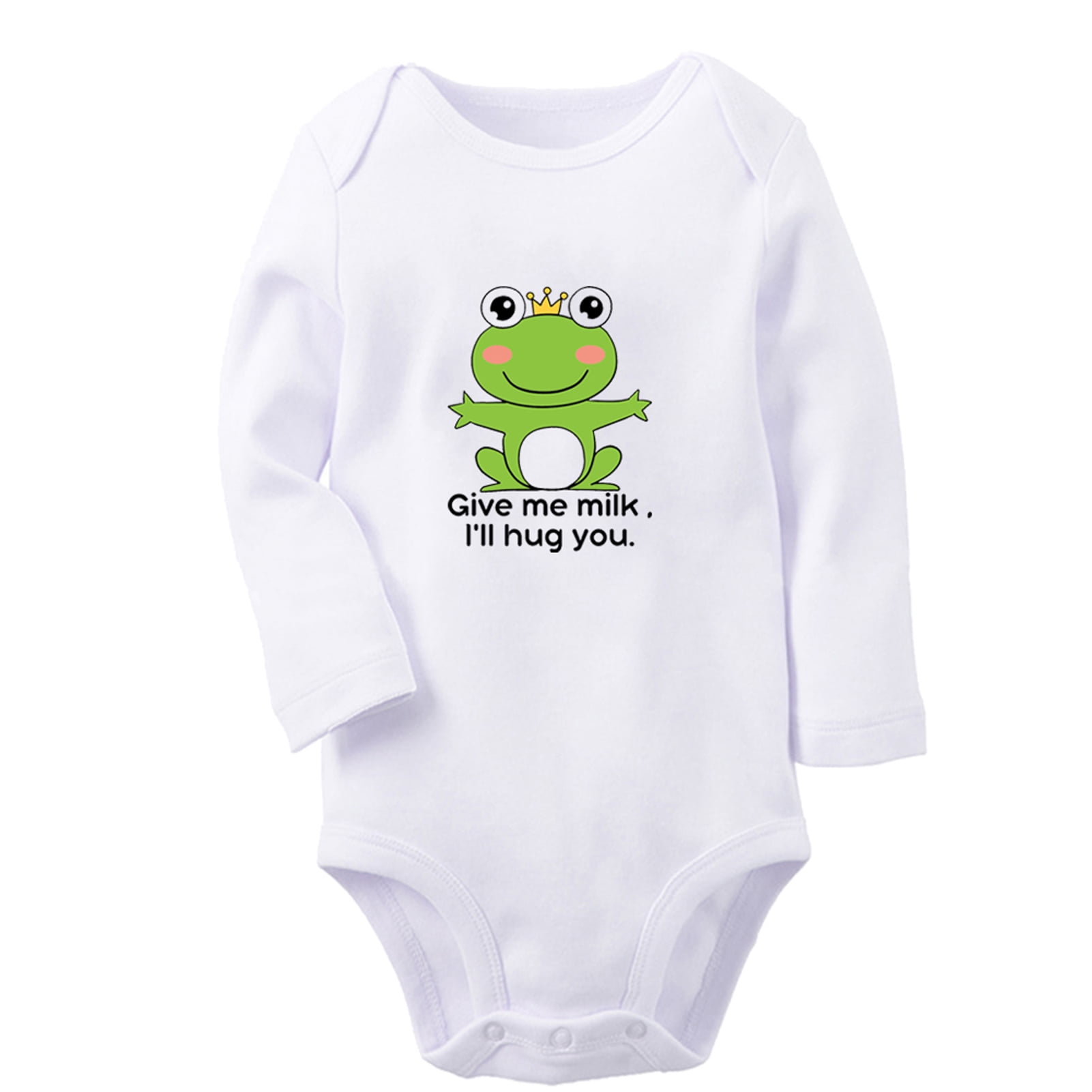 iDzn Give Me Milk I'll Hug You Funny Rompers, Newborn Baby Unisex