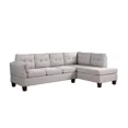thumbnail image 2 of Modern Style 2pc Sectional Sofa and Chaise Light Gray Lenin Upholstered Button Tufted L-Shape Sofa Set, 2 of 3