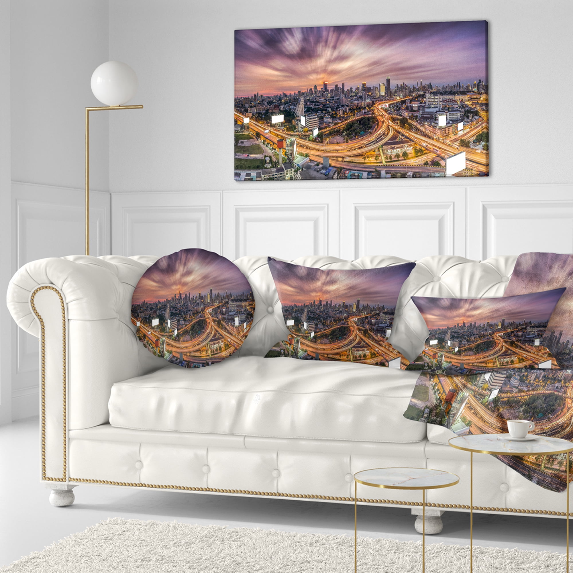 Designart 12" x 20" Multi-color Polyester Throw Pillow