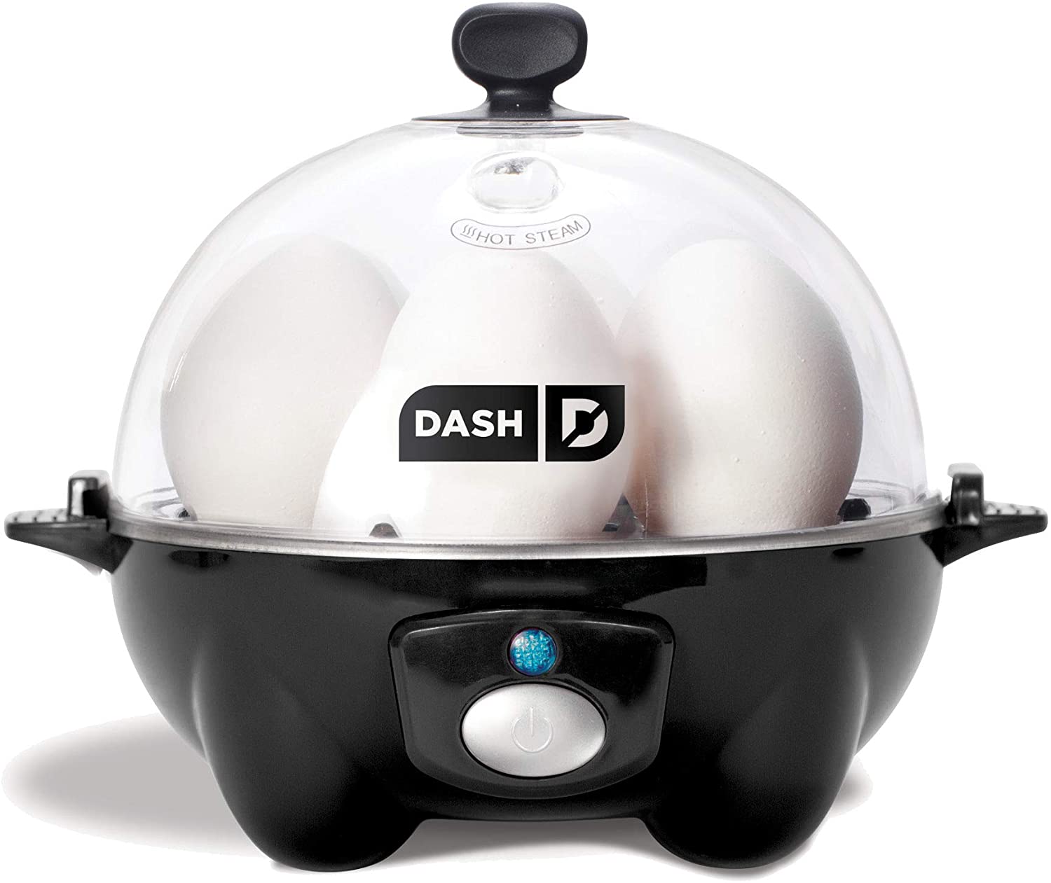 Poached One Size Scrambled Eggs DASH black Rapid 6 Capacity Electric Cooker for Hard Boiled or Omelets with Auto Shut Off Feature