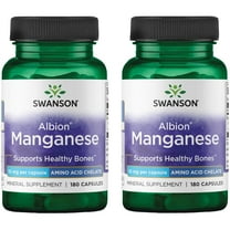 Swanson Albion Chelated Manganese 10 Milligrams 180 Capsules (2 Pack)