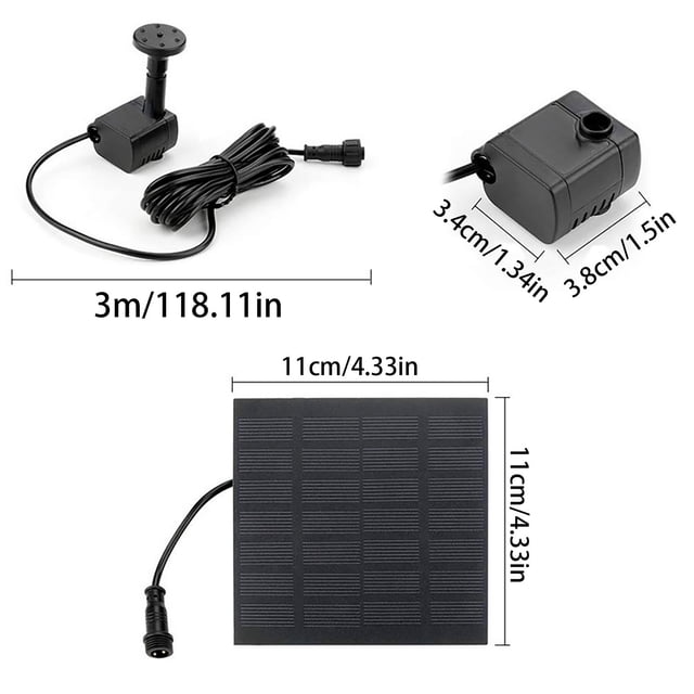 Ltdhehe Solar Light – Solar Powered Water Feature With LED For Garden Pond And Patio