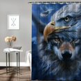 thumbnail image 2 of Orinice Bald Eagle Wolves Blue Background Bathroom Decor Set - Colorful Luxurious Graphic Print Polyester Fabric Fashion Bathroom Decor Sets with Hooks 100% Polyester Chic Modern, 2 of 7