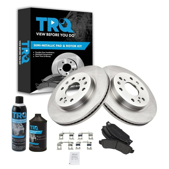 TRQ Front Metallic Brake Pad & Rotor Kit w/Chemicals for GM Truck SUV BKA15636 Fits select: 2005-2007 CHEVROLET SILVERADO, 2007 CHEVROLET TAHOE