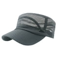 thumbnail image 2 of Travelwant Unisex Quick Dry Flat Top Cadet Caps Adjustable Snapback Corps Military Stylish Flat Top Hats, 2 of 7