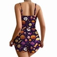 thumbnail image 4 of MVRLSH Womens Pajama Sets for Women 2 Piece Halloween Pattern Tank Top And Shorts Home wear Outfit Soft Sleepwear Lounge Set Gold - L, 4 of 5