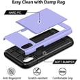 thumbnail image 3 of Wallet Case for iPhone X Case with Card Holder Protective Case Dual Layer Shockproof Hard PC Soft Hybrid Rubber Anti Scratch Case for iPhone X iPhone Xs iPhone 10 5.8 inch Light Purple, 3 of 14