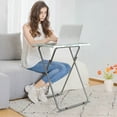 thumbnail image 2 of Folding TV Tray Table TV Dinner Table with Sturdy MDF Top,Eating Trays for Living Room with No Assembly Required 15 x 18.9 x 26 in(Sea Blue), 2 of 7