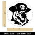 thumbnail image 2 of Pirate Parrot Bird with Hat Self-Inking Rubber Stamp Ink Stamper - Green Ink - Medium 1 Inch, 2 of 7