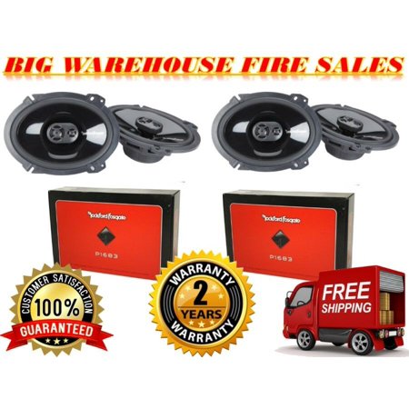New 2 Pair ROCKFORD FOSGATE P1683 CAR AUDIO 6 x 8-INCH 3-WAY FULL RANGE SPEAKERS