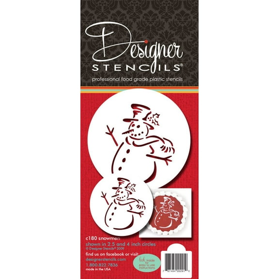 Designer Stencils Snowman Cake Stencils, Beige/semi-transparent