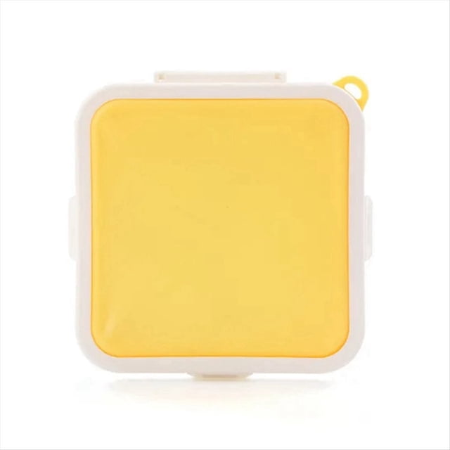 Caja de Almacenamiento PortáTil de Silicona para SáNdwiches de Microondas, Fiambreras para Desayuno Escolar Bento, Contenedor de Tostadas Reutilizable, Amarillo
