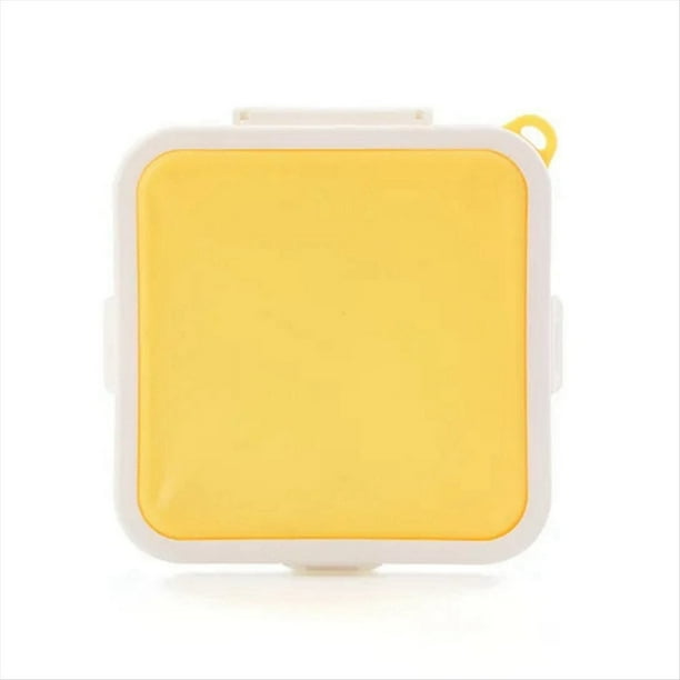 Caja de Almacenamiento PortáTil de Silicona para SáNdwiches de Microondas, Fiambreras para Desayuno Escolar Bento, Contenedor de Tostadas Reutilizable, Amarillo