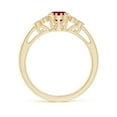 thumbnail image 2 of ANGARA Natural Aeon 1 ct Ruby Solitaire Milgrain Engagement Ring with Trio Accents in 14K Yellow Gold for Women (Size-7x5mm) | July Birthstone, Anniversary, Jewelry Gift for Women | Natural Ruby Ring, 2 of 9