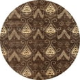 thumbnail image 1 of Ahgly Company Machine Washable Indoor Round Abstract Bakers Brown Area Rugs, 5' Round, 1 of 7