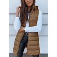 thumbnail image 3 of Women Long Hooded Puffer Vest Sleeveless Zip‑Up Quilted Outerwear Gilet, 3 of 5