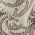 thumbnail image 4 of Decorative Ivory & Beige CA King 86 x 18 inch Bed Runner with pillow cover, Linen Lurex Applique Bed Scarf, Abstract Modern - Pretty Dainty, 4 of 5