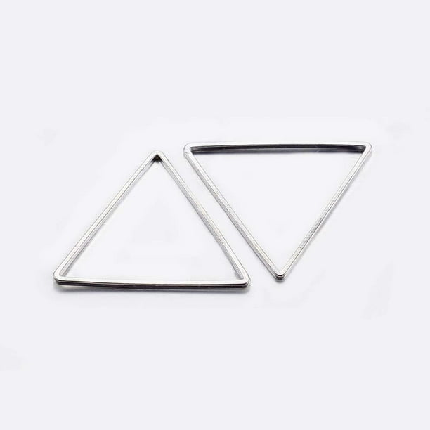 50 anillos de unión de latón, eslabones triangulares plateados, conectores de anillos, eslabones de joyería de metal