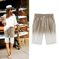 thumbnail image 5 of Kcodviy Femmes Dégradé Imprimé Uni Survêtements Grande Taille Couleur Coton Lin Élastique Décontracté Pantalon Long Plage Loisirs Pantalon Grande Taille, 5 of 5