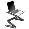 portable adjustable aluminum laptop stand/desk/table notebook macbook ergonomic tv bed lap tray stand up sitting - black