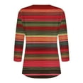 thumbnail image 4 of Dazajoo Womens 3/4 Sleeve Striped Shirts 2024 Fall Casual V Neck Button Tops Trendy Colorful Rainbow Colorblock Henley T Shirts for Women,Purple,XXXL, 4 of 5