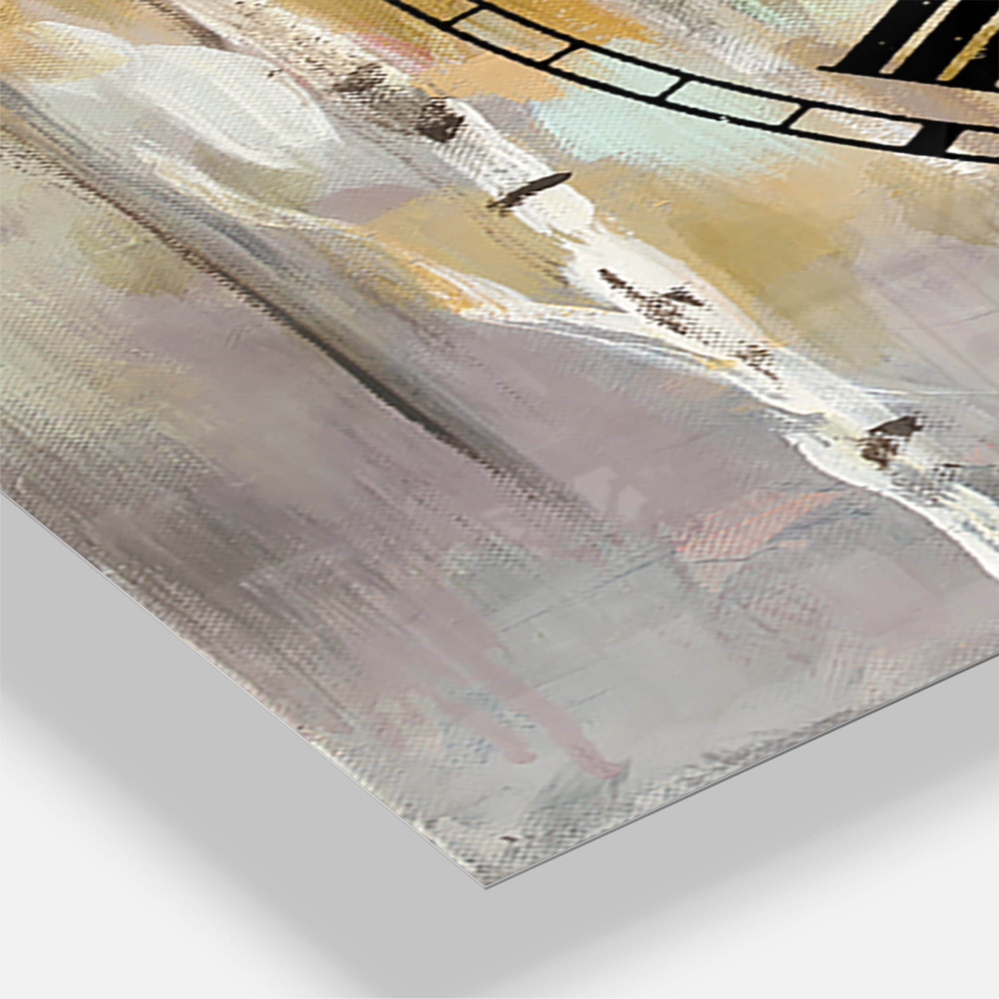 Designart 'Silver and Yellow Birch Forest II' Farmhouse Wall Clock