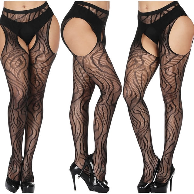 Ohufall Bas pour Femmes de Couleur Unie à Haute Élasticité avec Bas Antidérapants Collants en Soie Transparents