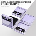 thumbnail image 3 of MonsDirect for 6.7 inch Samsung Galaxy Z Flip 4 5G 2022 Case, Hinge Protection Plating Frame Hard PC Back Clear Shockproof Full Coverage Bumper Protective Shell Cover for Galaxy Z Flip 4, Purple, 3 of 6