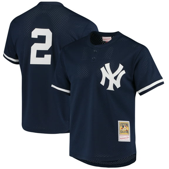 Men's Mitchell & Ness Derek Jeter Navy New York Yankees Authentic Batting Practice Jersey