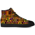 thumbnail image 4 of Aidianart Womens African Kente High Top Canvas Sneakers High Top Shoes Size 5, 4 of 5
