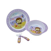 Panda Superstore PS-BAB166802011-HIROCO00912 4 Piece High Quality Unbreak Lovely Monkey Healthy Baby Dinnerware Set, Purple