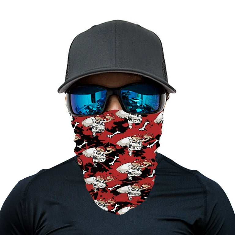 Bivenant Store Unisex Face Mask Face Cover Skull Neck Scarf Neck Gaiter  Headband Bandana Outdoor Sports Motorcycle Bike Cycling Headwear  Breathable,1Pack 