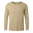 thumbnail image 7 of Guluxicc Men's Cotton Long Sleeve Shirts Breathable Crew Neck Pullover Classic Fit T Shirts Summer Casual Outfits, 7 of 7